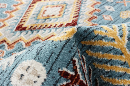 Tapis bleu gypsy lavable en machine - 2'6 x 8'0|Carpette Gypsy bleue lavable à la machine - 2 pi 6 po x 8 pi 0 po|D86FNWUF