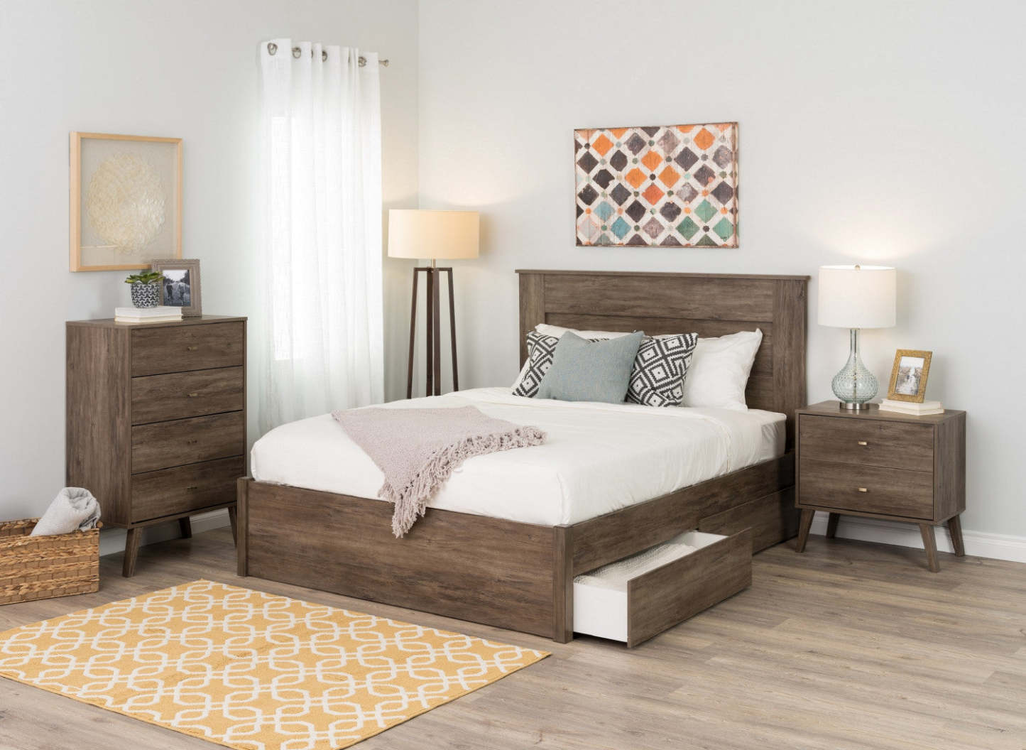 Milo 2-Drawer Nightstand - Drifted Grey|Table de nuit Milo à 2 tiroirs - gris délavé