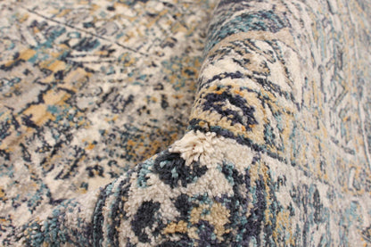 Tapis Bolivar Yalameh bleu-ivoire - 5'3 x 7'6|Carpette Bolivar Yalameh bleu-ivoire - 5 pi 3 pox 7 pi 6 po| D28T7YWW