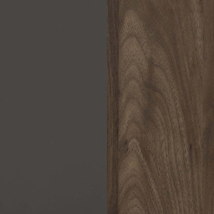 Table de nuit Olvyn à 2 tiroirs - noyer naturel et charbon