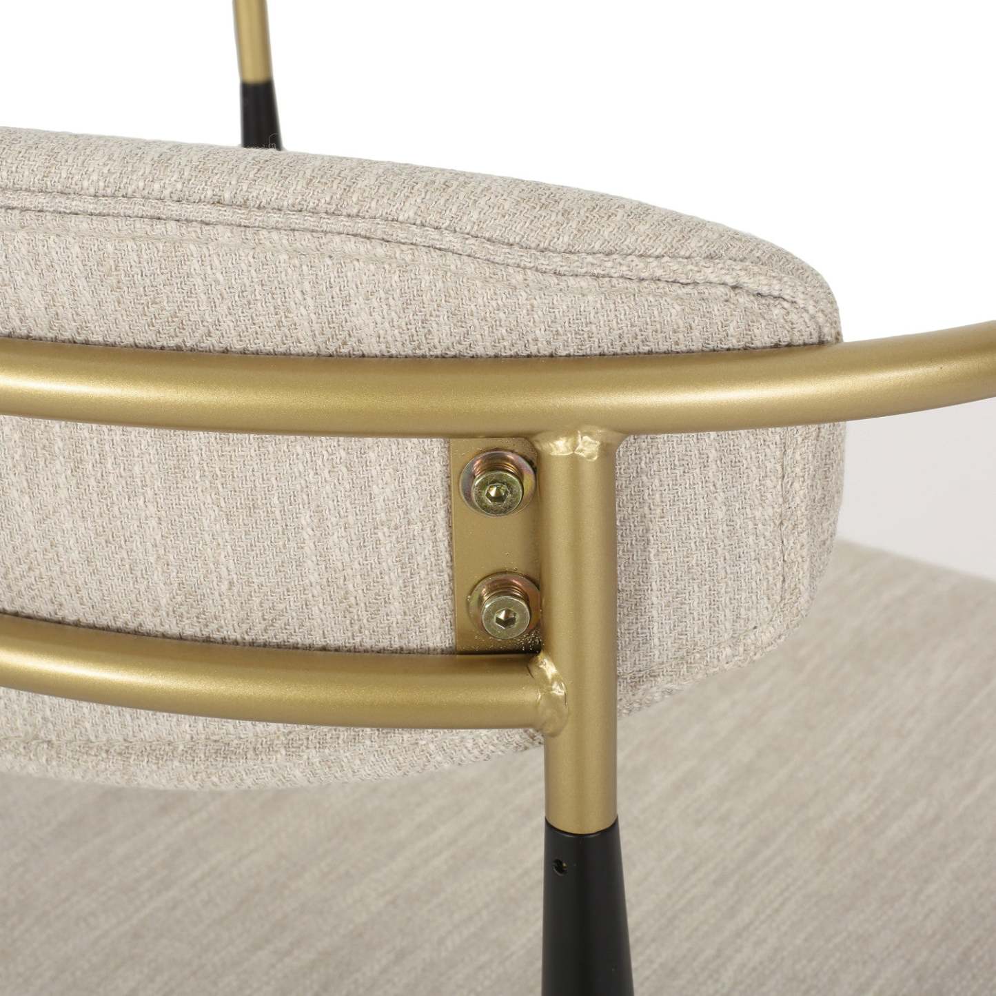 Ensemble de 2 tabourets de comptoir Aubrey avec dossier ouvert, revêtement en tissu, structure en métal - Beige | Ensemble De 2 Tabourets De Comptoir Aubrey Avec Dossier Ouvert, Revêtement En Tissu, Structure En Métal – Beige