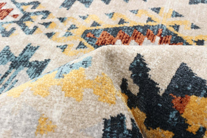 Tapis mosaïque taupe/cuivre lavable en machine - 2'6 x 8'0|Carpette Mosaic taupe et cuivre lavable à la machine - 2 pi 6 po x 8 pi 0 po|D86FEOKD