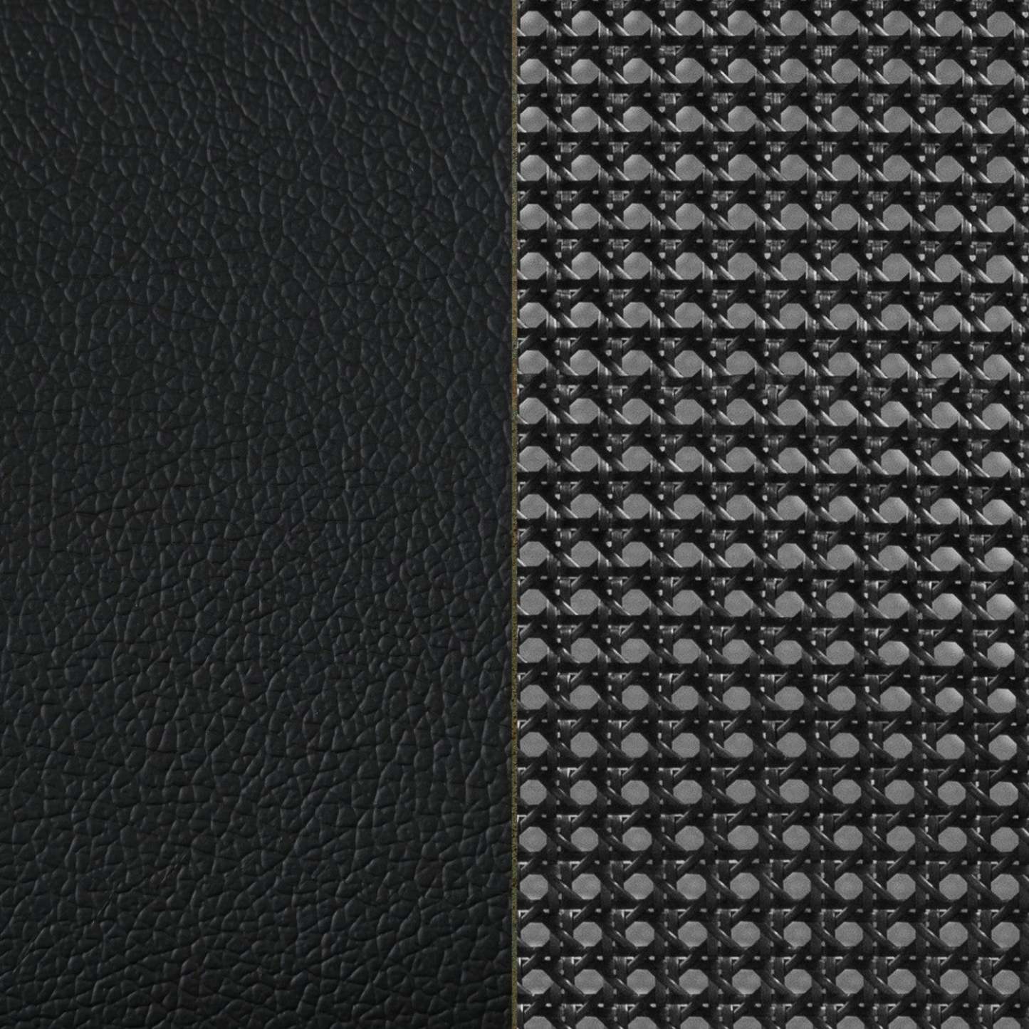 Hoya Natural Cane Metal Full Platform Bed - Pure Black|Lit double plateforme Hoya en métal avec cannage naturel - noir solide