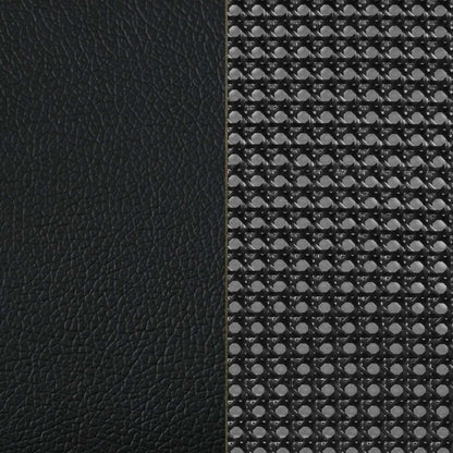 Hoya Natural Cane Metal Full Platform Bed - Pure Black|Lit double plateforme Hoya en métal avec cannage naturel - noir solide