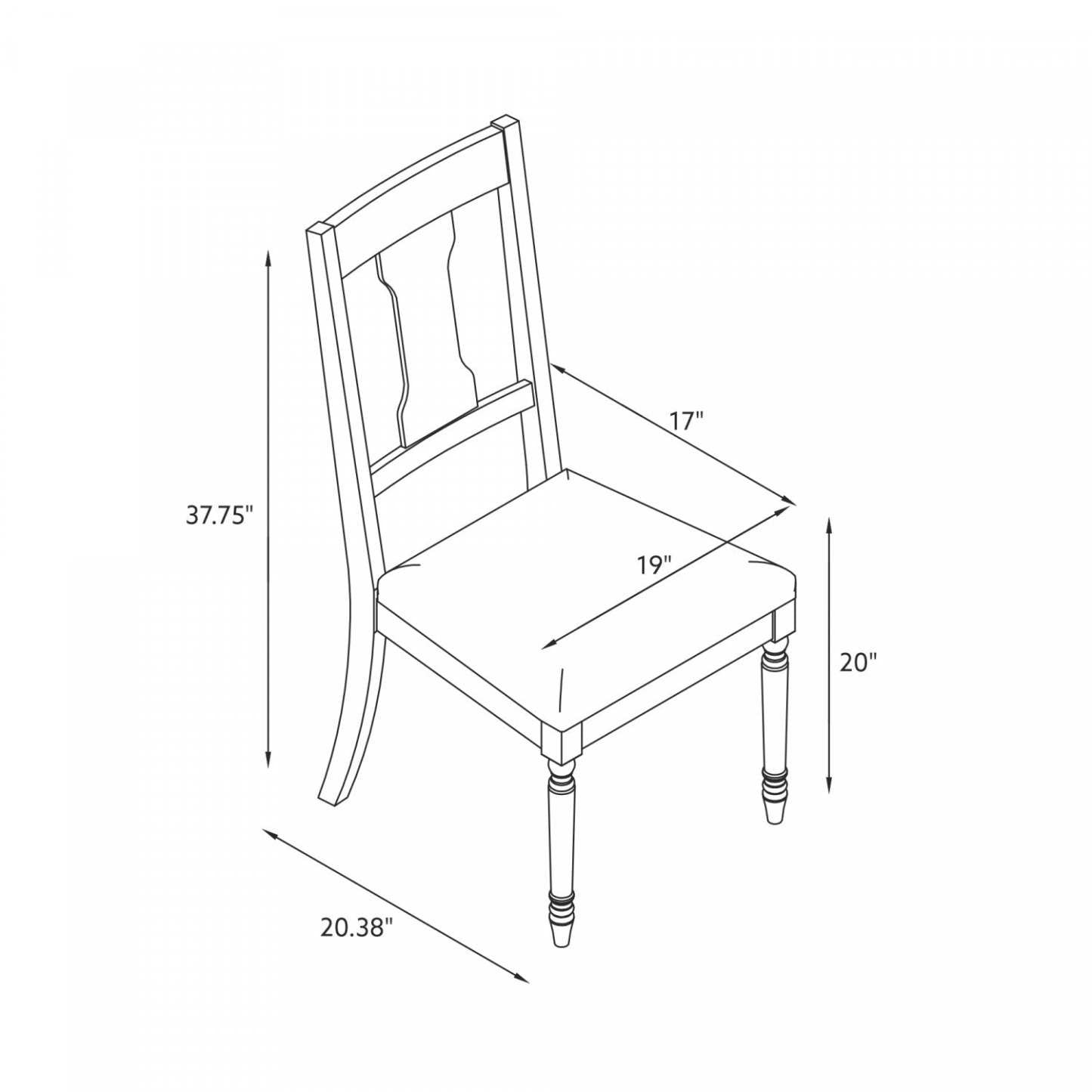 Willow Fabric Teal Dining Chair - Set of 2|Chaise de salle à manger Willow en tissu bleu sarcelle - ensemble de 2