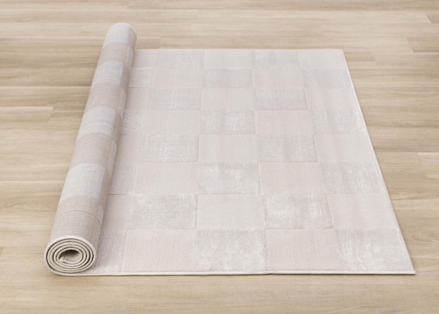 Leonardo White Grey Checkered Area Rug - 7'10 x 10'6|Carpette Leonardo blanche et grise à motif à carreaux - 7 pi 10 po x 10 pi 6 po