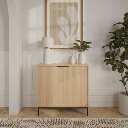 Armoire de rangement Nordika Slim à 2 portes - Chêne blond naturel | Armoire de rangement mince Nordika à 2 portes - chêne blond naturel