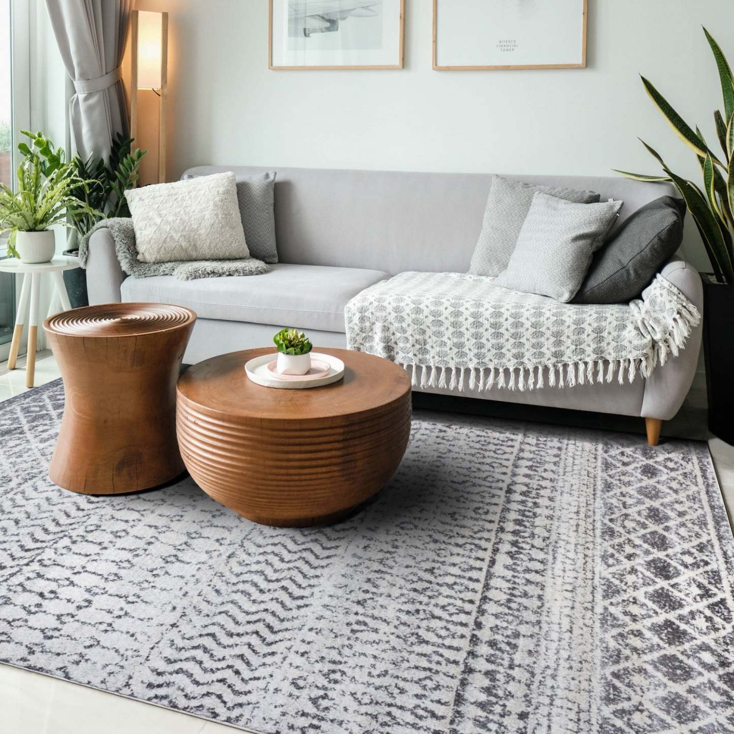 Tapis Roma Safi Gris 4x6 | Carpette Roma Safi grise 4 x 6 | D80GVEWS