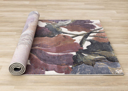 Tapis floral Amelia Dense Cream Pink Purple - 5'3 x 7'7|Carpette dense Amelia crème, rose et violette à motif floral - 5 pi 3 po x 7 pi 7 po