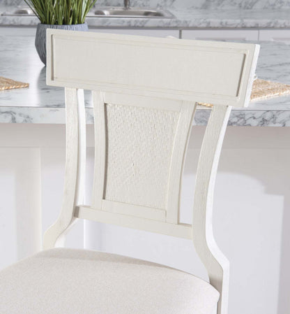 Tabouret Rylan de hauteur comptoir en tissu - blanc