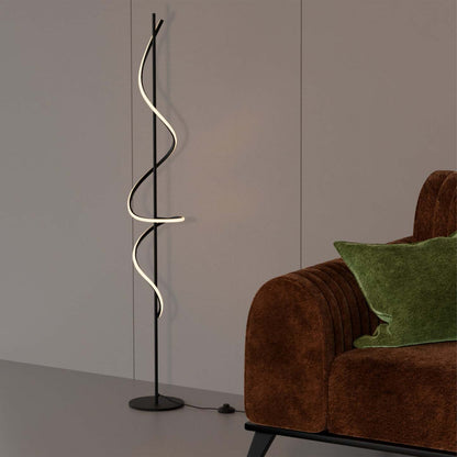 51 po Lampe à pied à DEL noir mat avec gradation progressive