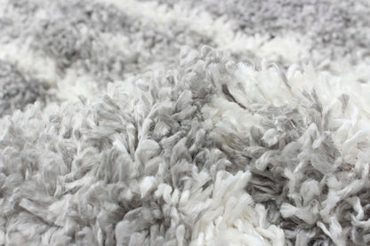 Helma Urban Cream, Dark Grey Shag 6'7 X 9'6 Area Rug|Carpette à poil long Helma Urban gris foncécrème 6 pi 7 po x 9 pi 6 po|D86FZMID