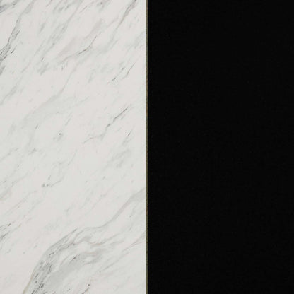 Olio Ilot De Cuisine Avec Porte Et Tiroirs - Noir Mat Et Faux Marbre Blanc | Olio Kitchen Island With Door And Drawers - Matte Black And Faux White Marble