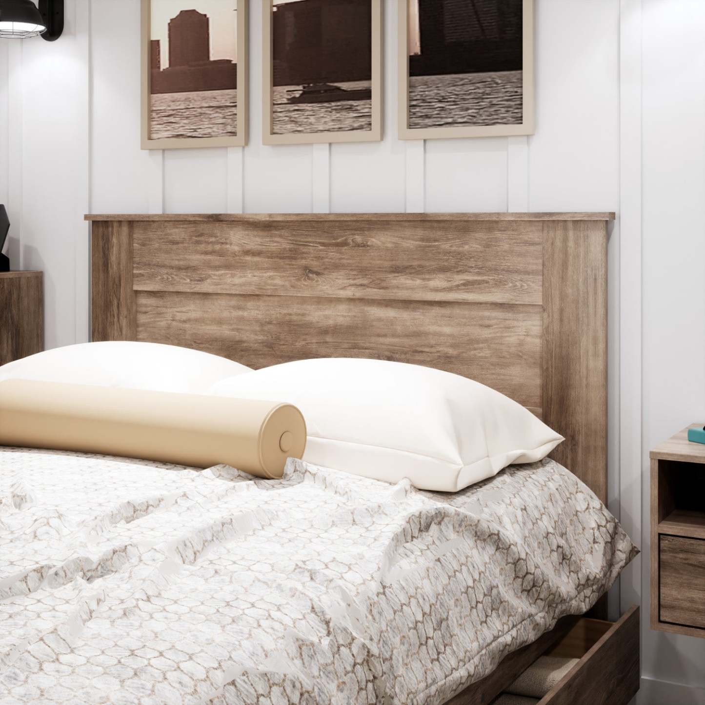 Tête de lit Queen Flat Panel - Drifted Grey|Tête de lit à panneau plat pour grand lit - gris délavé