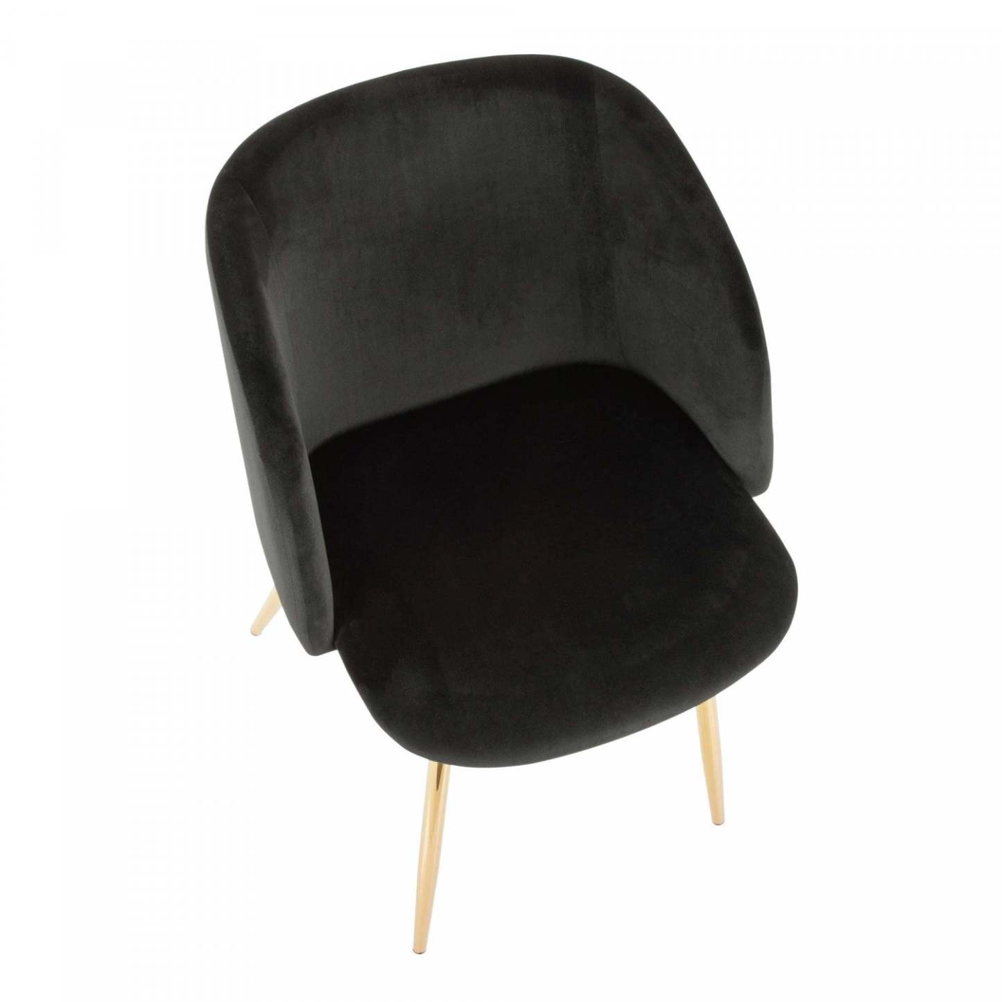 LumiSource Fran Black Velvet Contemporary Dining Chair - Set of 2|Chaise de salle à manger contemporaine Fran en velours noir - ensemble de 2