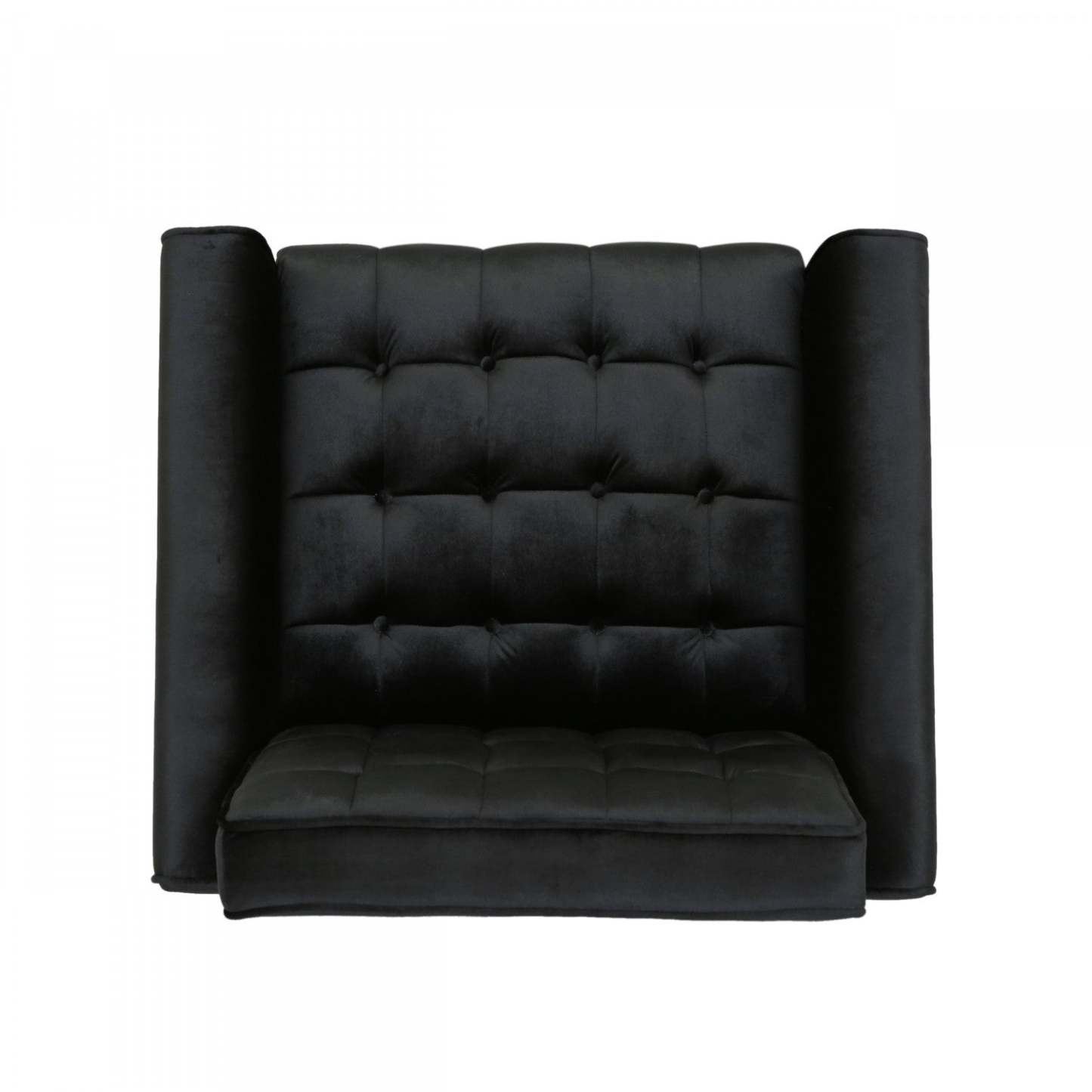 Fauteuil d'appoint moderne Lucas avec dossier capitonné, revêtement en polyester, fauteuil d'appoint noir | Lucas Fauteuil D'appoint Moderne Avec Dossier Capitonne, Revetement En Polyester, Noir