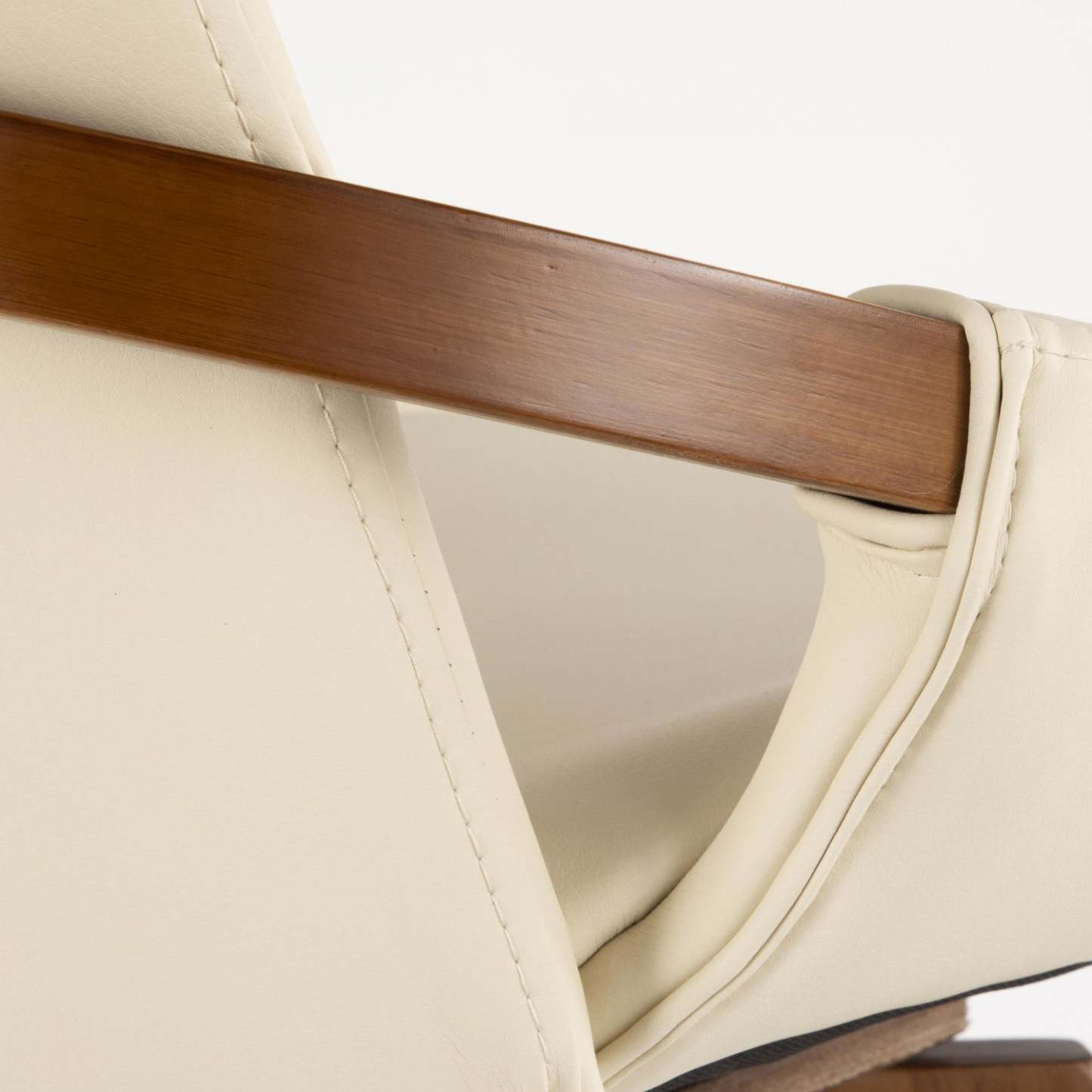 LumiSource Cosmo Faux Leather Mid-Century Dining Chair - Walnut/Cream|Chaise de salle à manger de style du milieu du 20e siècle Cosmo en similicuir - noyer et crème