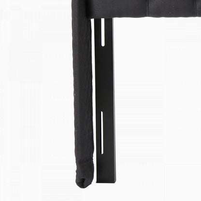 Hansen Tête de lit à oreilles rembourrée avec capitonnage de boutons, très grand lit, noir | Hansen Tete De Lit Capitonnee A Dossier Aile Avec Boutons, Taille King, Noir