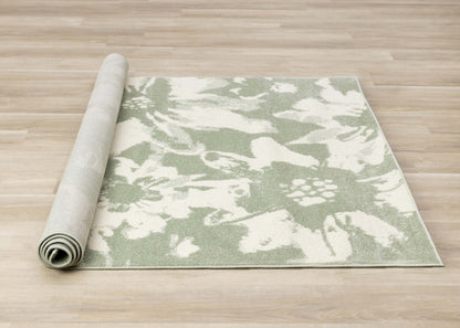 Tapis Ellis Floral Vert Crème - 7'10 x 10'6|Carpette Ellis verte et crème à motif floral - 7 pi 10 po x 10 pi 6 po