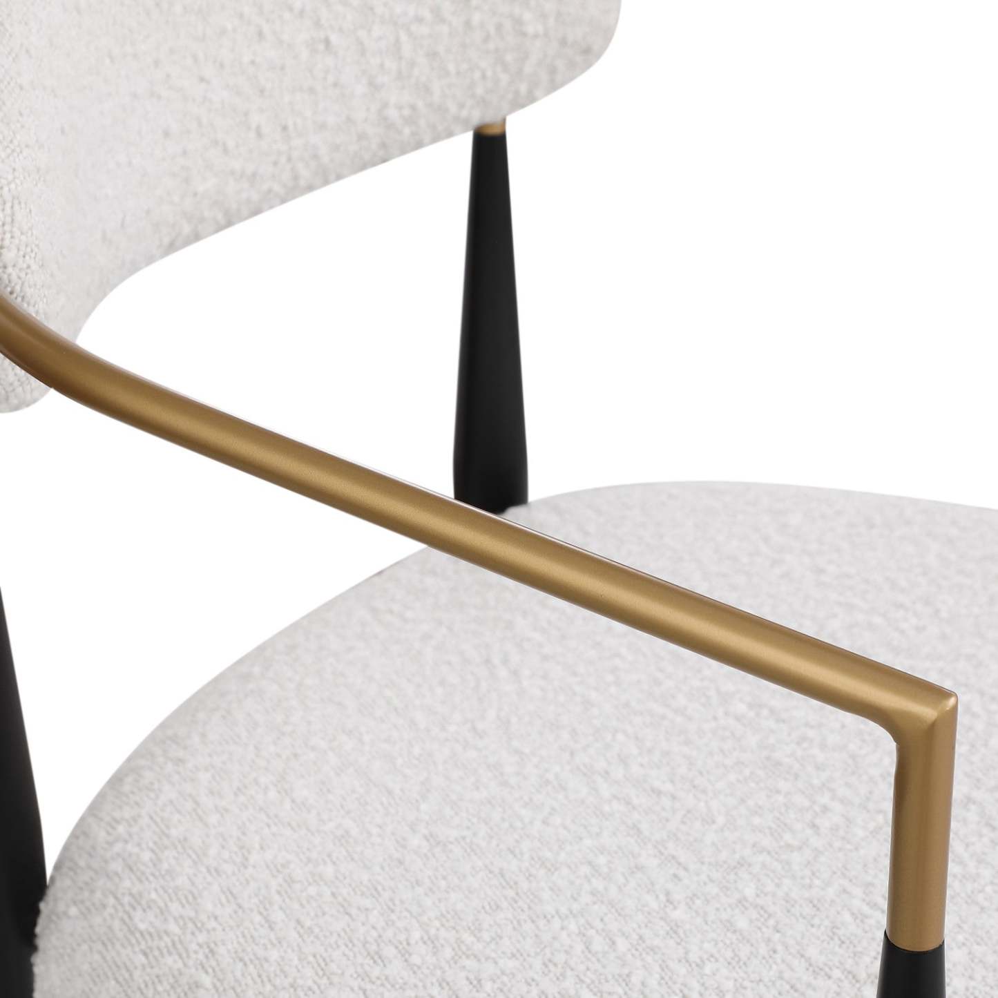 Ensemble de 2 chaises de salle à manger Mila avec tissu rembourré et structure en métal - Blanc et noir | Ensemble De 2 Chaises De Salle À Manger Mila Avec Revêtement En Tissu Et Structure En Métal - Blanc Et Noir