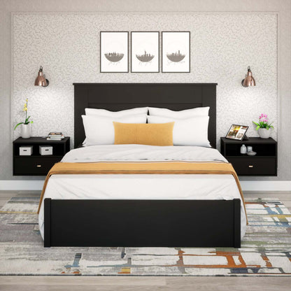 Table de nuit flottante à 1 tiroir - Noir | Table De Nuit Flottante A 1 Tiroir – Noir