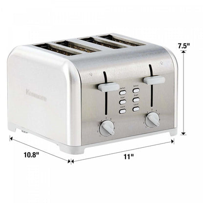 Kenmore 4-Slice Toaster with Dual Controls White - KKTSDC4SW|Grille-pain Kenmore à 4 tranches avec deux panneaux de commande, blanc - KKTSDC4SW