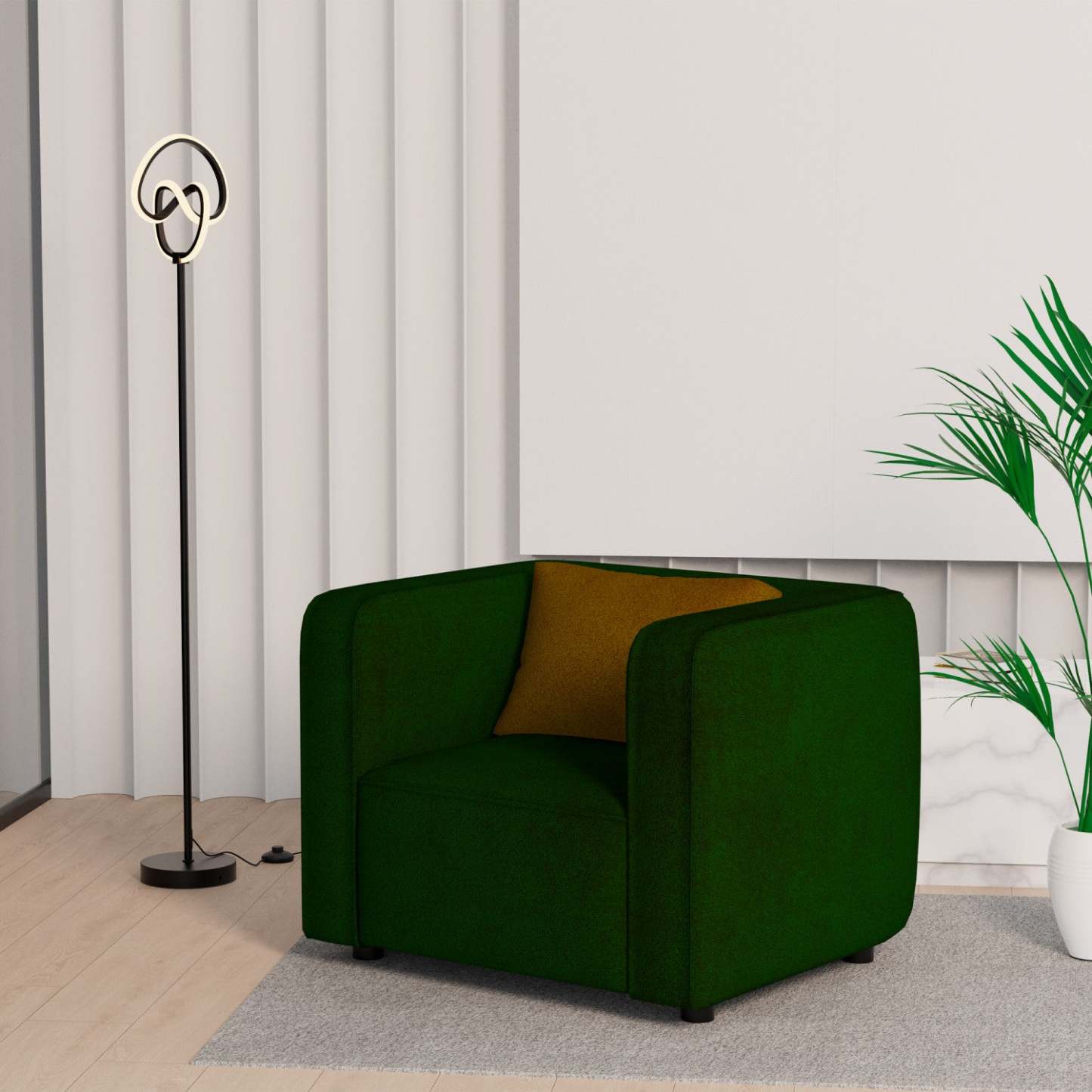 58 Lampadaire LED Design Cercle Torsadé Noir Mat | Lampe à pied à conception circulaire tordue à DEL de 58 po noir mat