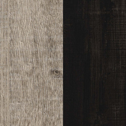 Commode à 6 tiroirs Londen - Chêne noir frotté et patiné | Commode Londen 6 Tiroirs - Noir Antique Et Chene Vieilli