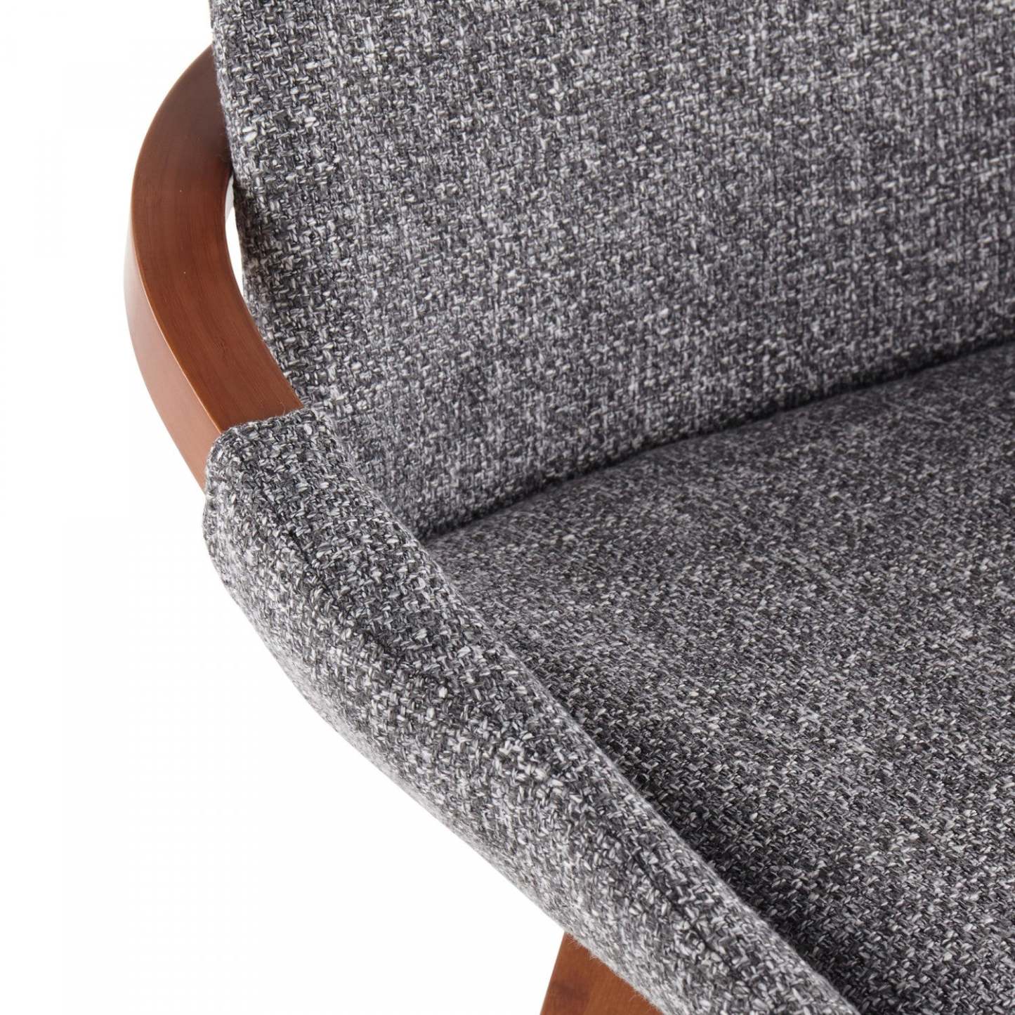 LumiSource Cosmo Fabric Mid-Century Counter-Height Stool - Walnut/Grey|Tabouret de style du milieu du 20e siècle Cosmo de hauteur comptoir en tissu - noyer et gris