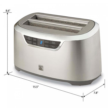 Grille-pain Kenmore Elite à fentes longues pour 4 tranches avec éjection automatique, acier inoxydable - KKELST4SS