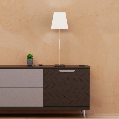 25 Lampe de table en laiton coudé doré avec abat-jour texturé | Lampe de table inclinée en laiton doré de 25 po avec abat-jour texturé