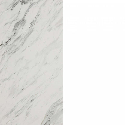 Îlot de cuisine Myro avec rangement - Faux marbre blanc et blanc | Myro Ilot De Cuisine Avec Rangement - Faux Marbre Blanc Et Blanc