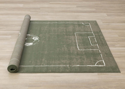 Forte Kids Soccer Playing Field Area Rug - 5'3 x 7'5|Tapis Forte à motif de terrain de soccer pour enfants - 5 pi 3 po x 7 pi 5 po