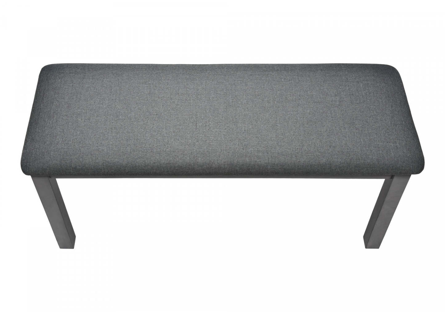 Banc rectangulaire bois tissu salle à manger cuisine entrée gris transitionnel|Banc rectangulaire gris en bois et en tissu de style transitionnel pour la salle à manger, la cuisine et l'entrée