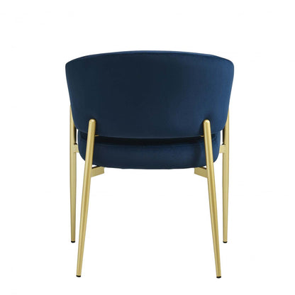 Jessie Chaises De Salle À Manger Modernes, Lot De 2, Chaises Latérales Tapissées En Tissu Avec Structure Métallique, Bleu