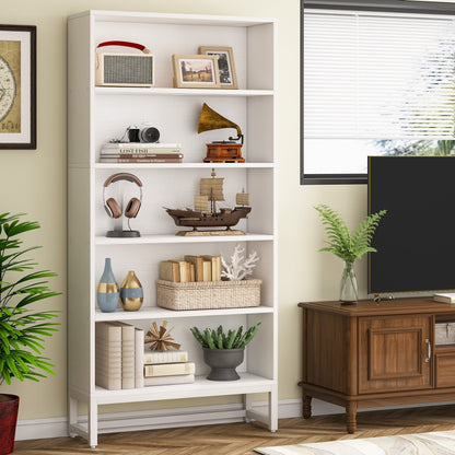 Bibliothèque de 180 cm de haut, étagère à 5 niveaux - 30 cm de profondeur x 80 cm de largeur x 180 cm de hauteur