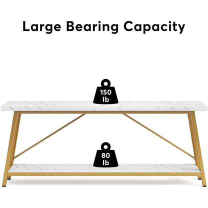 Table console extra longue de 70,9 pouces, style industriel.