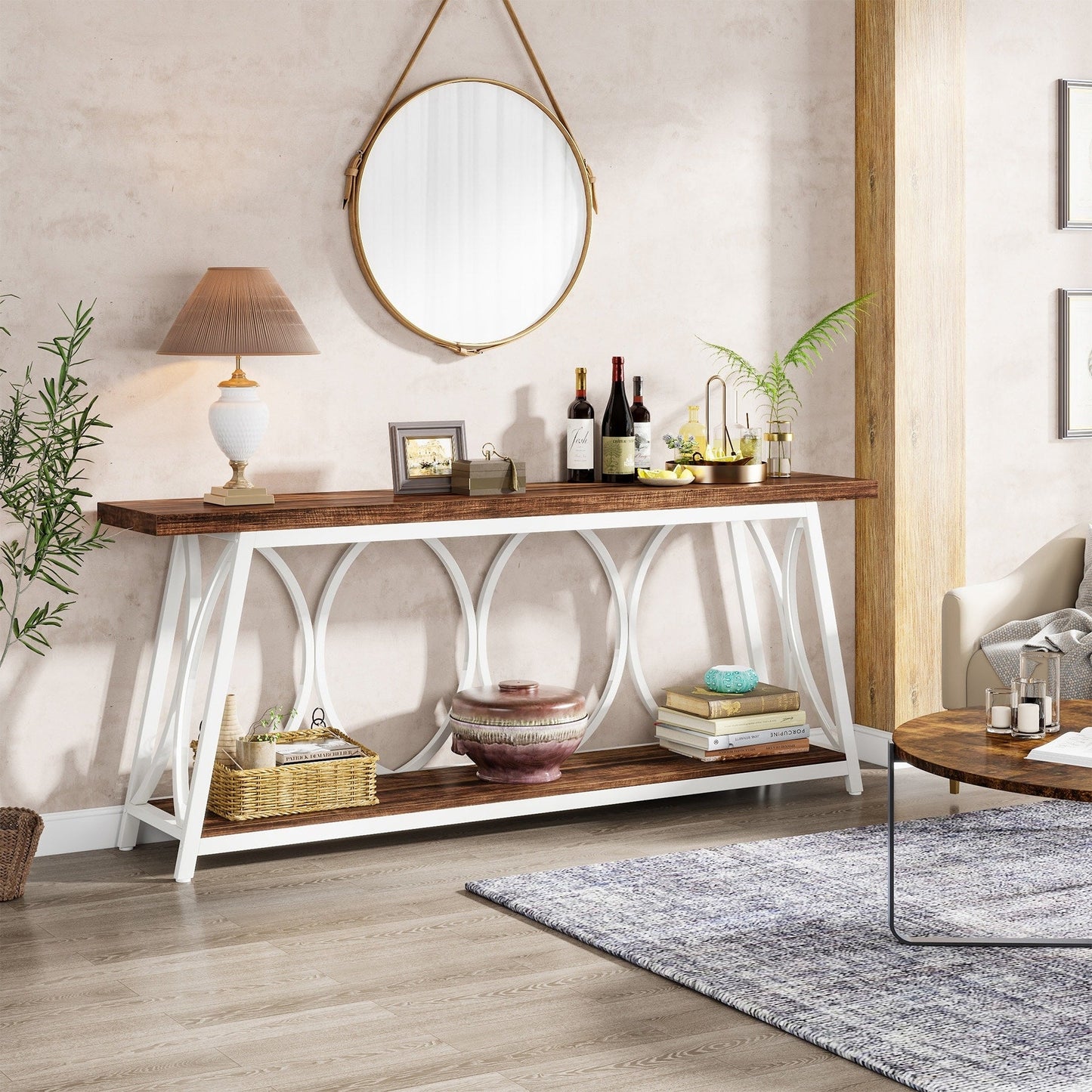 Console extra longue de 70,9 pouces, table d'appoint pour canapé de salon