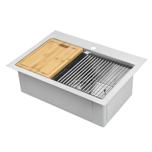 Ancona 28 Dual Mount Workstation Kitchen Sink - AN-33104|Évier de cuisine poste de travail sous plan ou en surface Ancona de 28 po - AN-33104|D77GDZ74