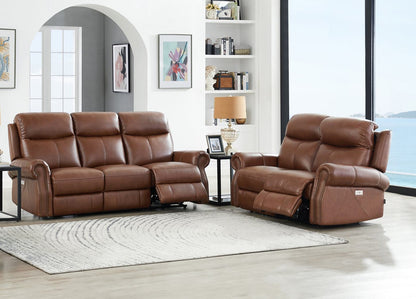 Hydeline Royce Power Reclining Loveseat - Brown|Causeuse à inclinaison électrique Royce de Hydeline - brune