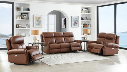 Hydeline Royce Power Reclining Loveseat - Brown|Causeuse à inclinaison électrique Royce de Hydeline - brune