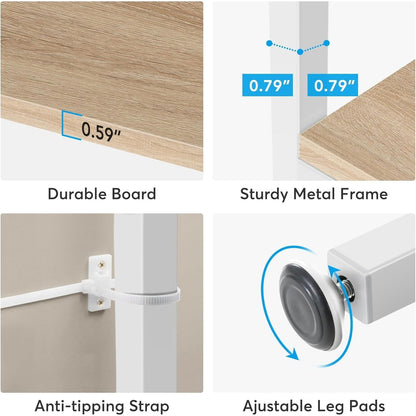 Bibliothèque industrielle 71, étagère à 6 niveaux en bois brun rustique, étagères ouvertes