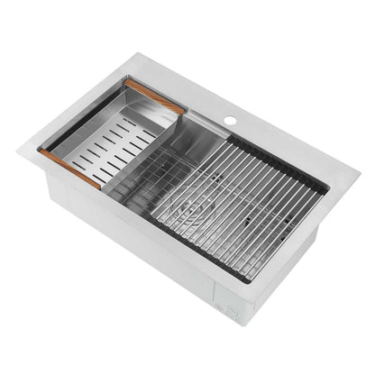 Ancona 30 Dual Mount Workstation Kitchen Sink - AN-33105|Évier de cuisine poste de travail sous plan ou en surface Ancona de 30 po - AN-33105|D77GSKHO