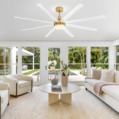 Ventilateur de plafond 72 pouces avec télécommande et éclairage LED - 8 pales - 72 pouces