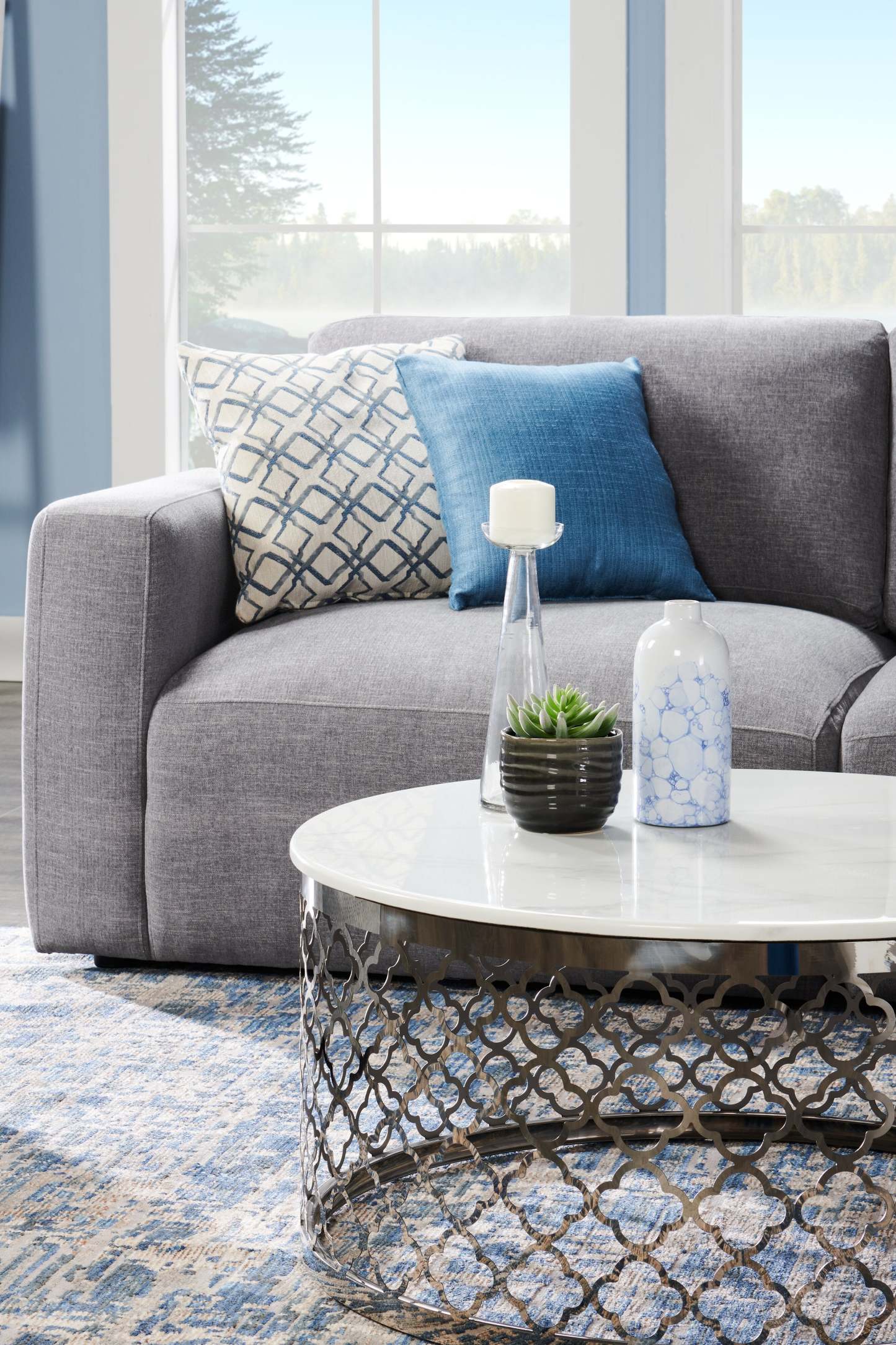 Coussin décoratif Sparta - bleu|73426ADP