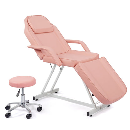 Chaise de massage réglable pour salon de beauté, spa, tatouage, avec tabouret