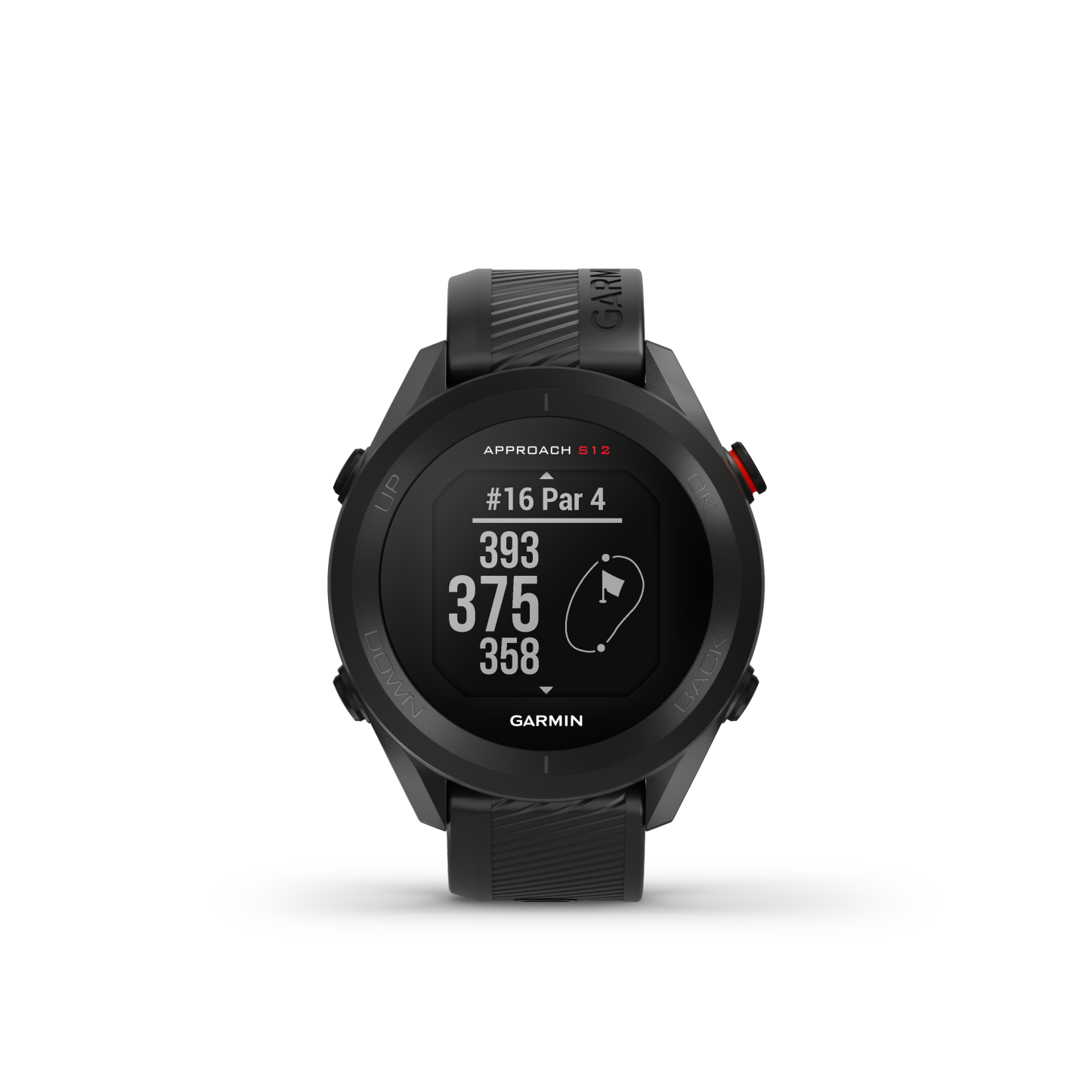 Montre De Golf Garmin Approach® S12 - 42 000 Parcours Préchargés Avec Une Autonomie De Batterie GPS De 30 Heures - Noir
