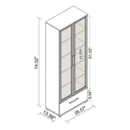 Manhattan Comfort Bibliothèque 5 étagères Serra - Blanc|Bibliothèque Serra de Manhattan Comfort avec 5 tablettes - blanche