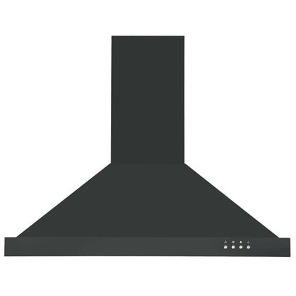 Hotte de cuisinière murale convertible Ancona 30 en acier inoxydable noir - AN-17-16BSS | Hotte de cuisinière murale convertible Ancona de 30 po de style pyramidal en acier inoxydable noir - AN-17-16BSS | D77GS72T