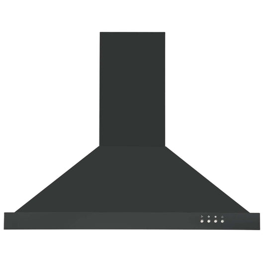 Hotte de cuisinière murale convertible Ancona 30 en acier inoxydable noir - AN-17-16BSS | Hotte de cuisinière murale convertible Ancona de 30 po de style pyramidal en acier inoxydable noir - AN-17-16BSS | D77GS72T